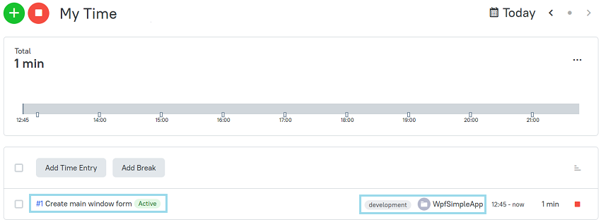 Start timer on a work item
